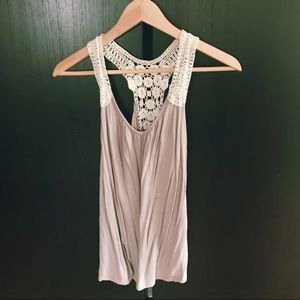 Rayon and Lace Tank Top